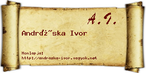 Andráska Ivor névjegykártya